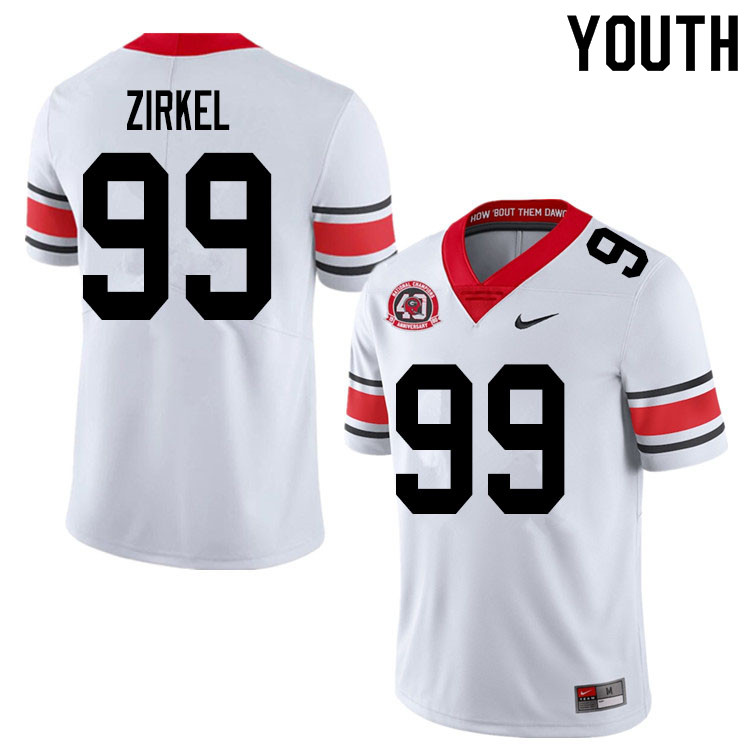 2020 Youth #99 Jared Zirkel Georgia Bulldogs 1980 National Champions 40th Anniversary College Footba - Click Image to Close